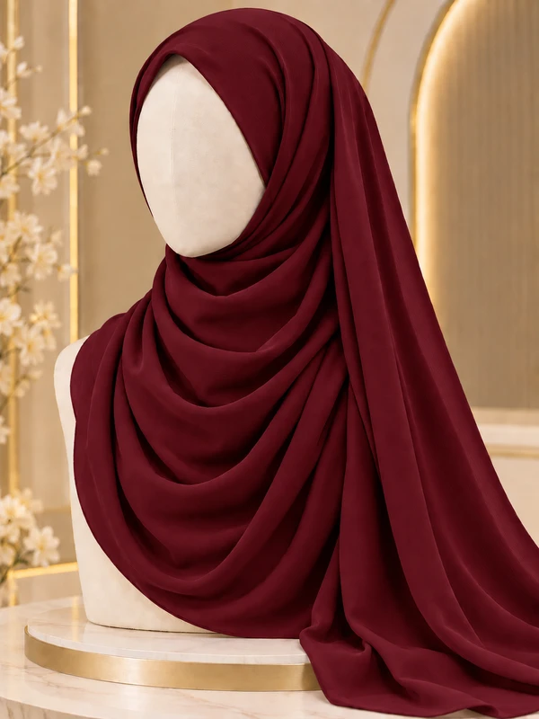 Dark Maroon Premium Georgette Hijab